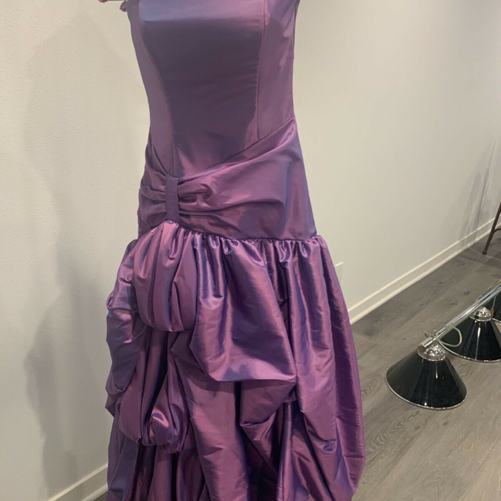 Jessica McClintock Long Purple Layered Strapless Special Occasion Dress Size 6